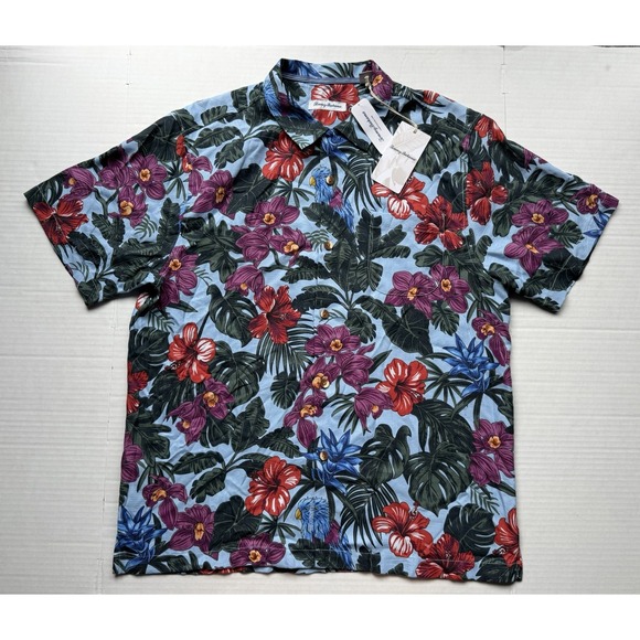 Tommy Bahama Other - NWT Tommy Bahama Garden of Hope and Courage Shirt Large Aqua Ice Hawaiian Floral